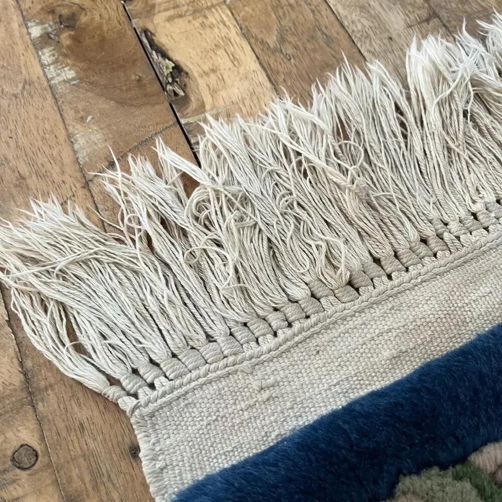 Blue Chinese Hand Knotted Aubusson Wool Rug 39